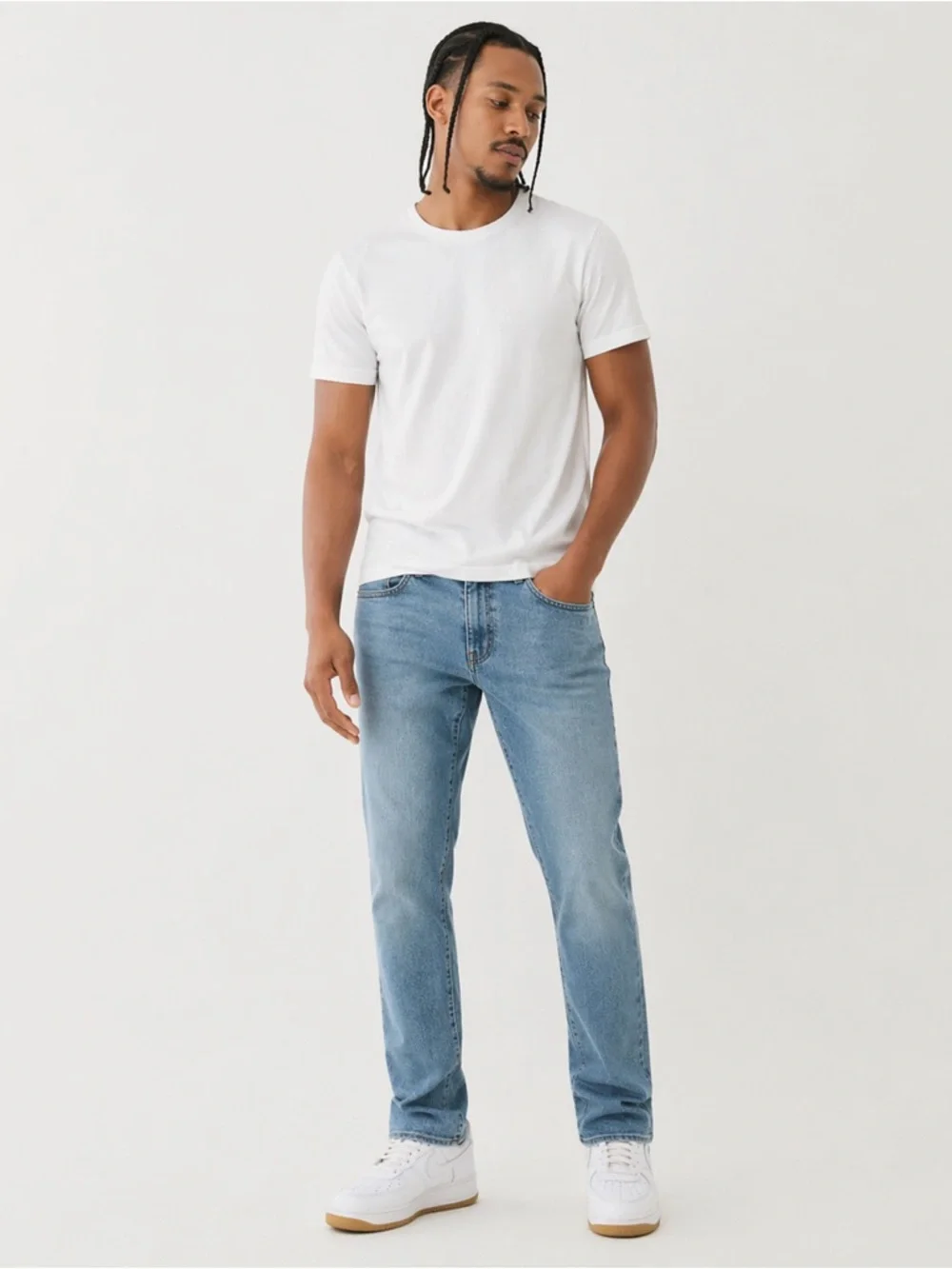 True Religion 34x32 Jeans Geno SN Flap Relaxed Slim Light Idyllic Wash Denim
